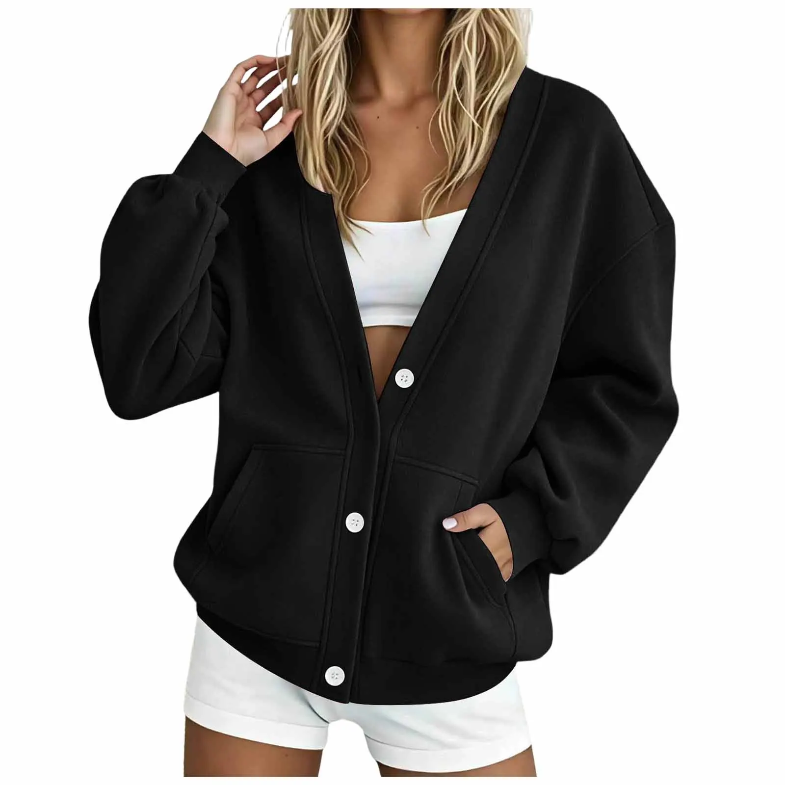 Women Hoodless Sweatshirt Sports Sweatshirt Color Change Sports Sweatshirt Casual Sweatshirt