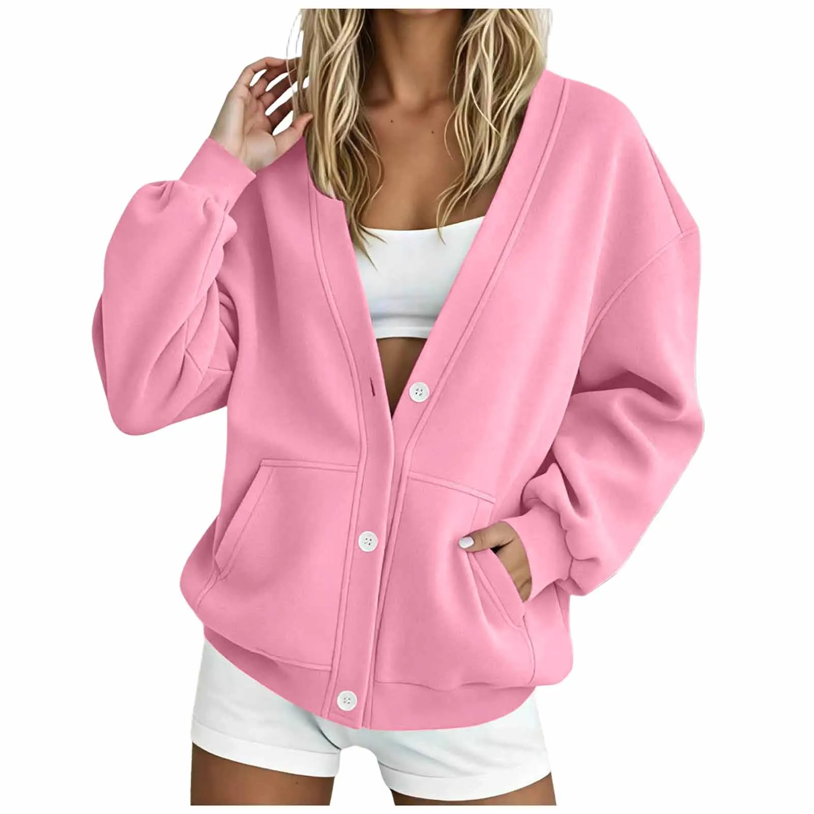 Women Hoodless Sweatshirt Sports Sweatshirt Color Change Sports Sweatshirt Casual Sweatshirt