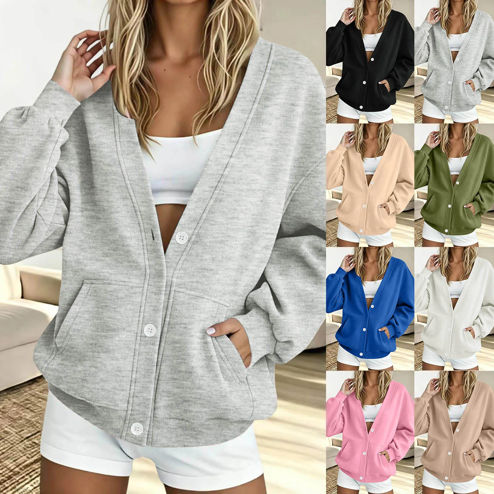 Women Hoodless Sweatshirt Sports Sweatshirt Color Change Sports Sweatshirt Casual Sweatshirt
