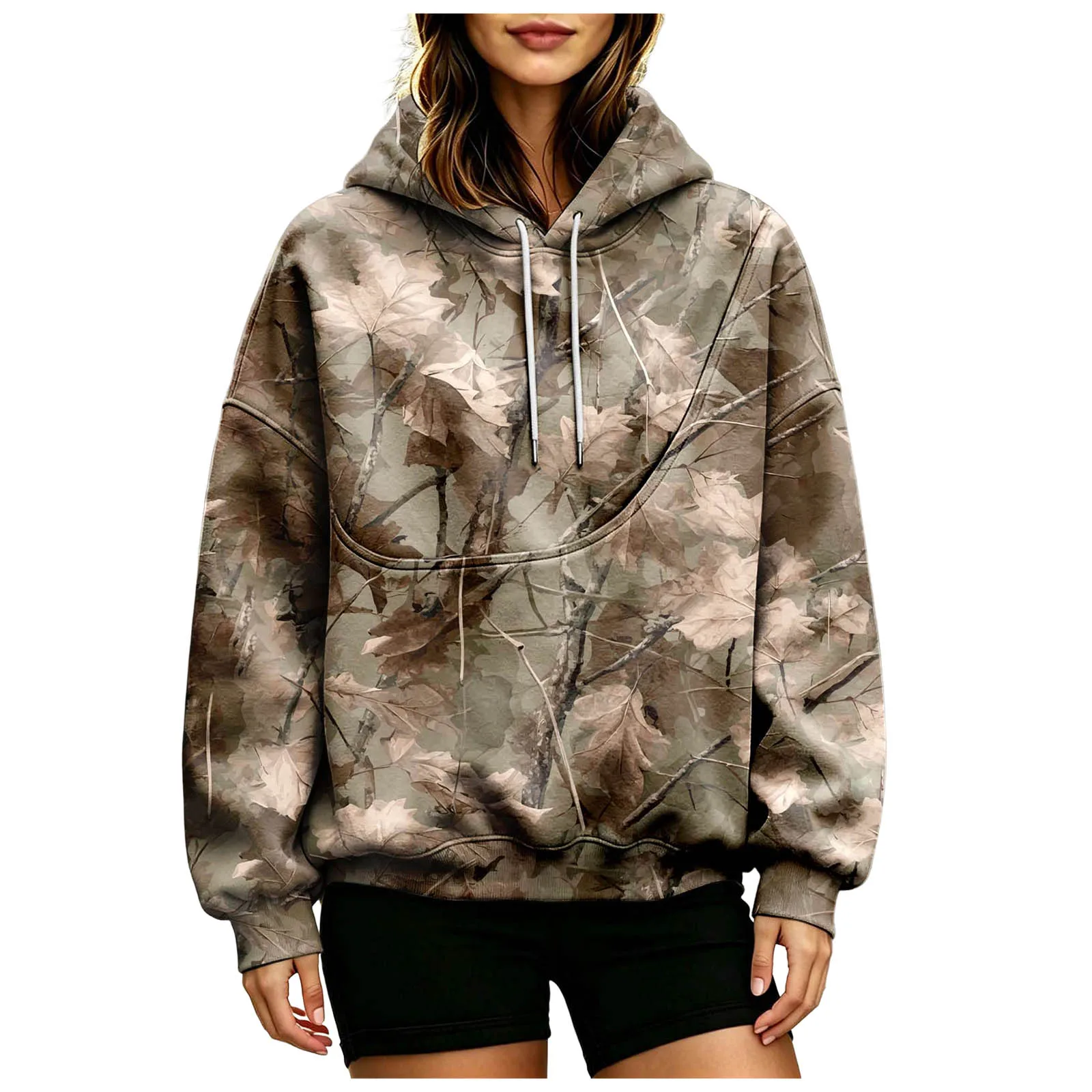 Women Fall And Winter Hoodie With Pet Pouch Oversized Pocket Colorful Print Sweatshirt For Dogs And Cats Womens Hoodies Zipper