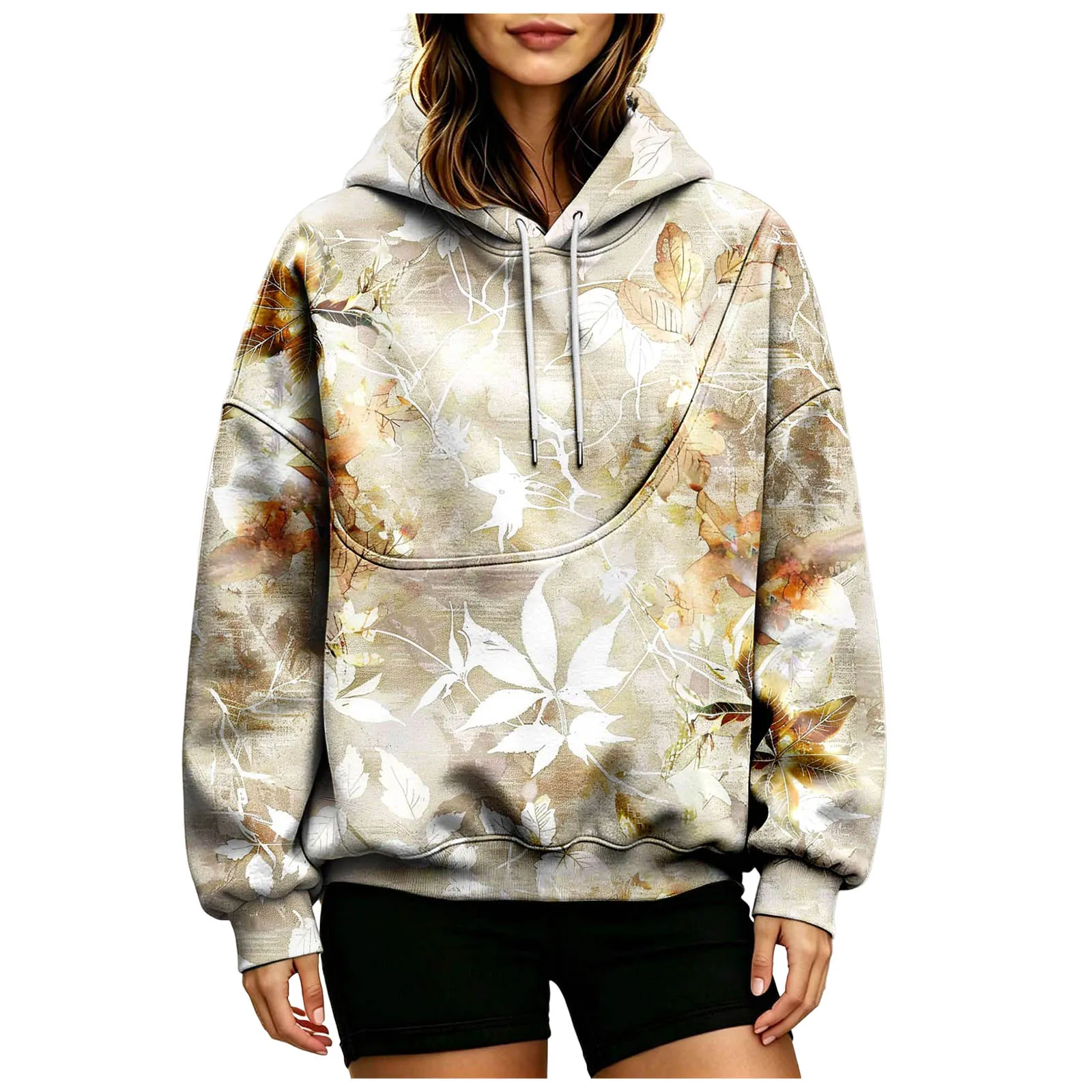 Women Fall And Winter Hoodie With Pet Pouch Oversized Pocket Colorful Print Sweatshirt For Dogs And Cats Womens Hoodies Zipper