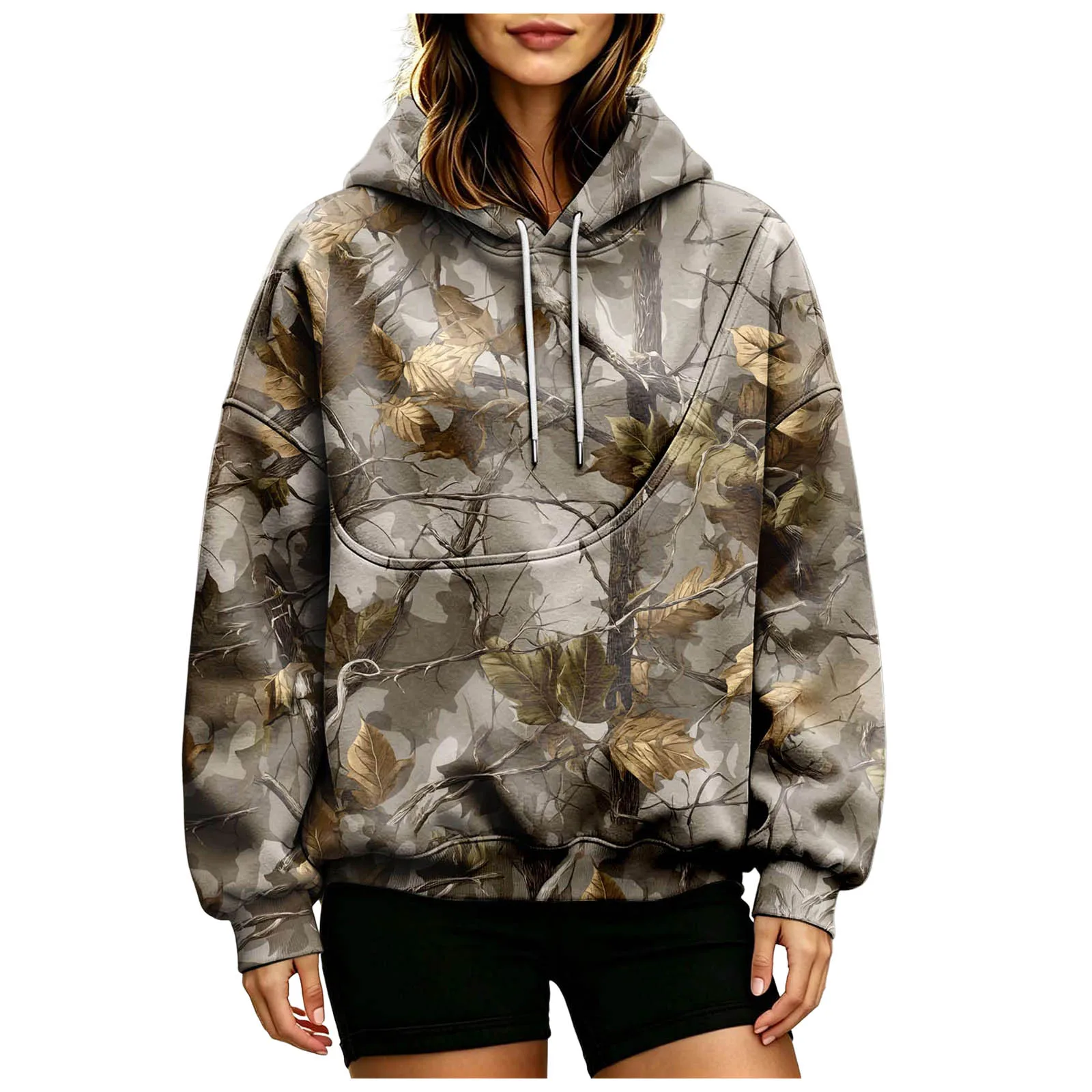 Women Fall And Winter Hoodie With Pet Pouch Oversized Pocket Colorful Print Sweatshirt For Dogs And Cats Womens Hoodies Zipper