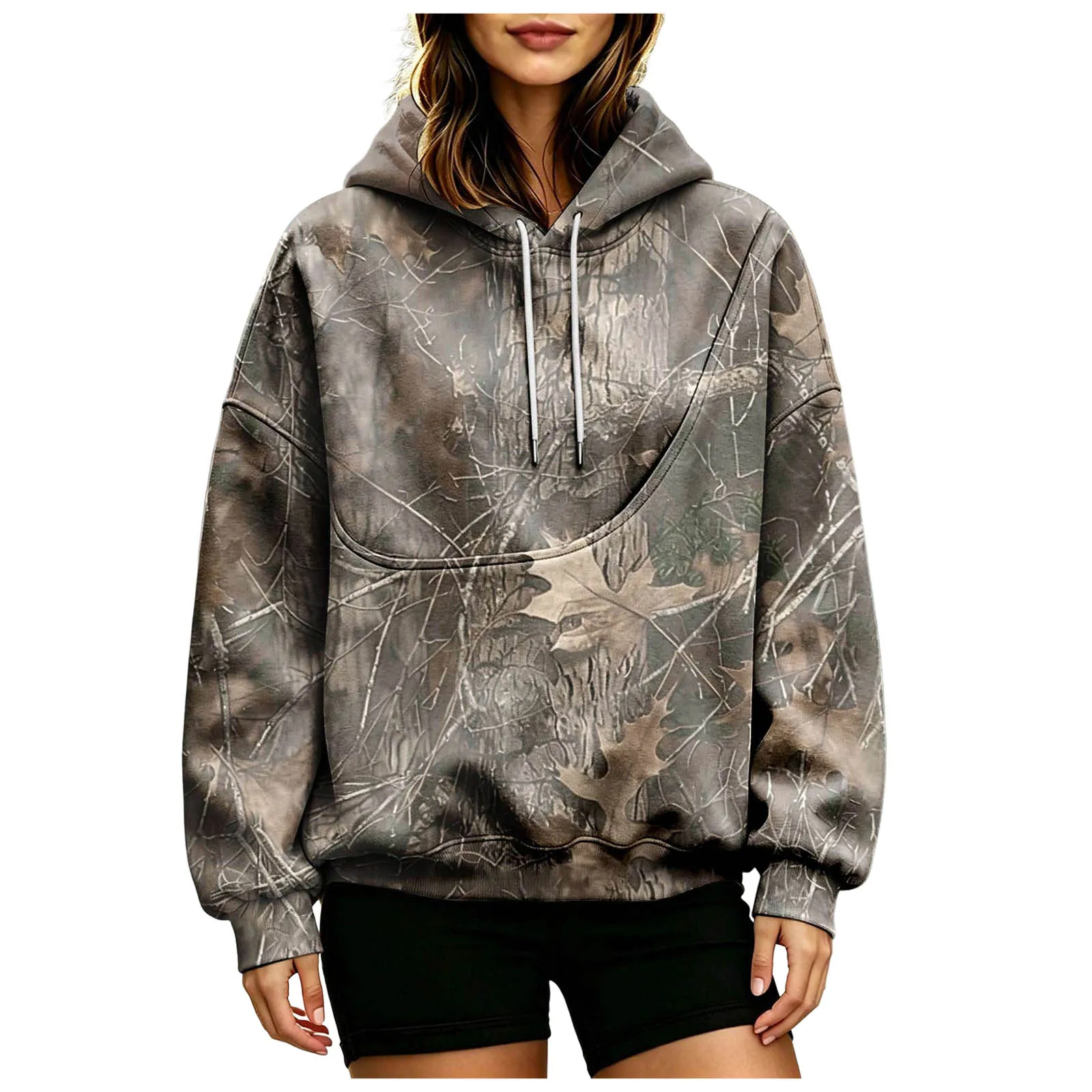 Women Fall And Winter Hoodie With Pet Pouch Oversized Pocket Colorful Print Sweatshirt For Dogs And Cats Womens Hoodies Zipper