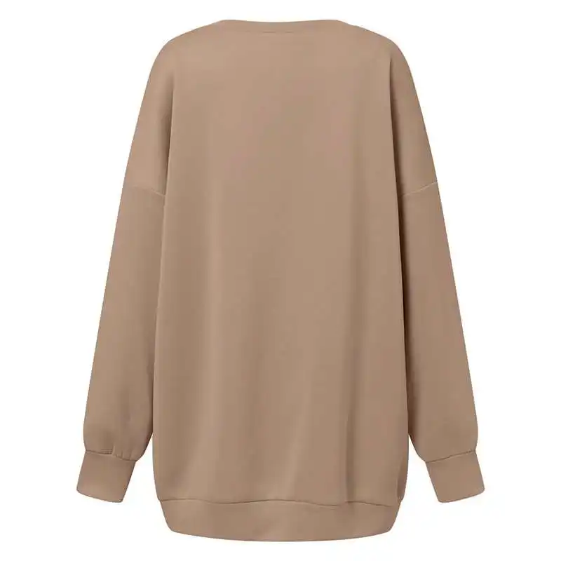 ZANZEA Streetwear Long Sleeve Pullover Tops Women Autumn 2024 Loose Oversize Long Hoodies Korean Fashion Casual Sweatshirts