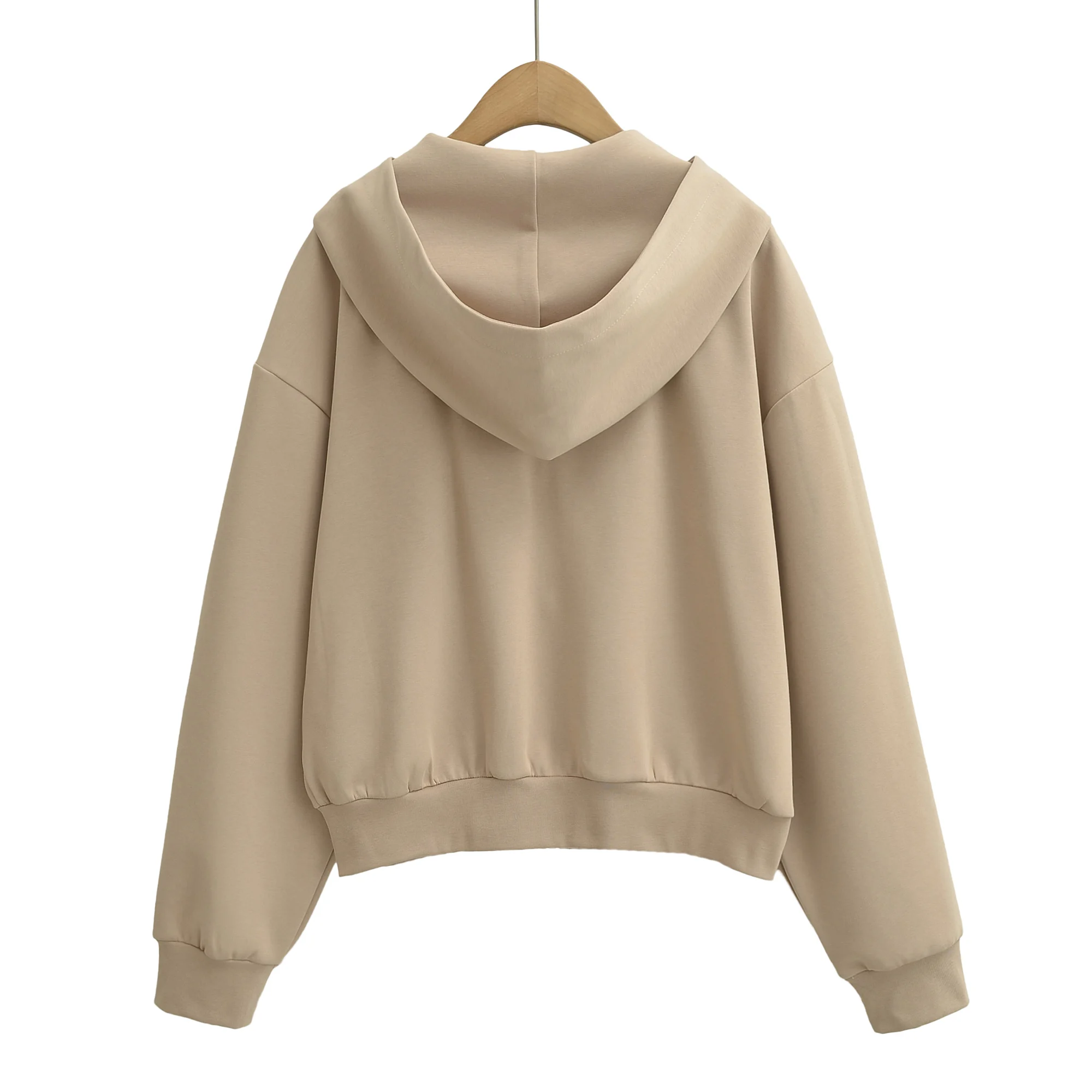 5 Colors Autumn Women Zip Up Hooded Sweatshirt Drawstring Hat Long Sleeve Hoodies Sweats Loose Jumper Gray Navy White