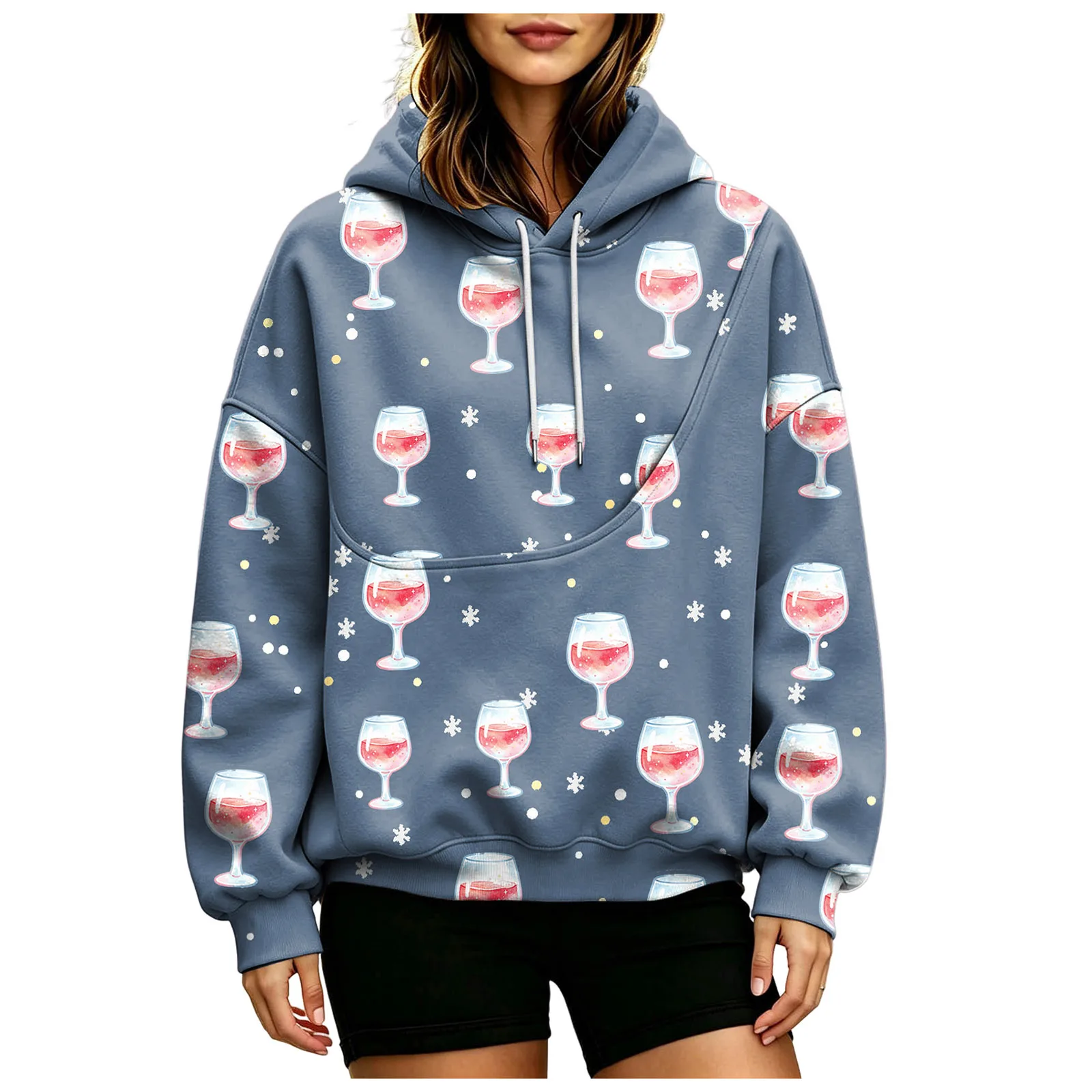 Womens Pet Pouch Hoodie Cozy Flannel Cat And Dog Oversized Hoodies Comfy Hoodies Women