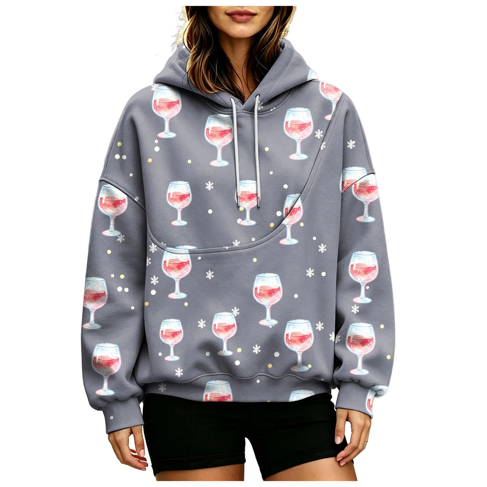 Womens Pet Pouch Hoodie Cozy Flannel Cat And Dog Oversized Hoodies Comfy Hoodies Women