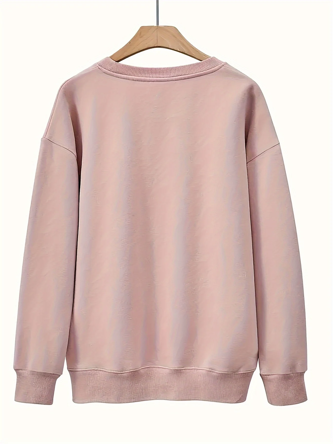 Women's Autumn and Winter Loose Casual Comfortable Letter Pattern Printed Velvet Long-Sleeved Round Neck Hoodie Pullover