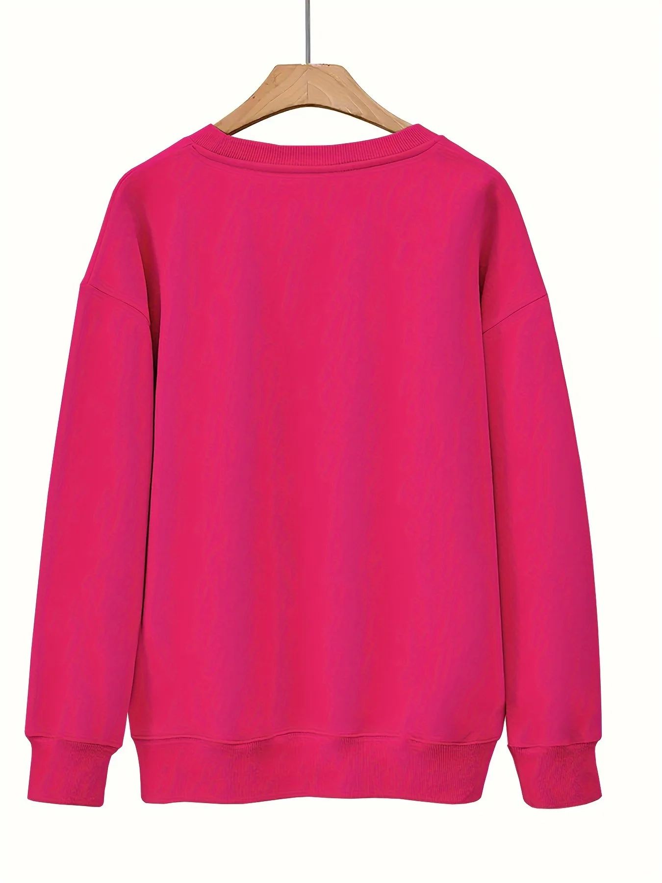 Women's Autumn and Winter Loose Casual Comfortable Letter Pattern Printed Velvet Long-Sleeved Round Neck Hoodie Pullover