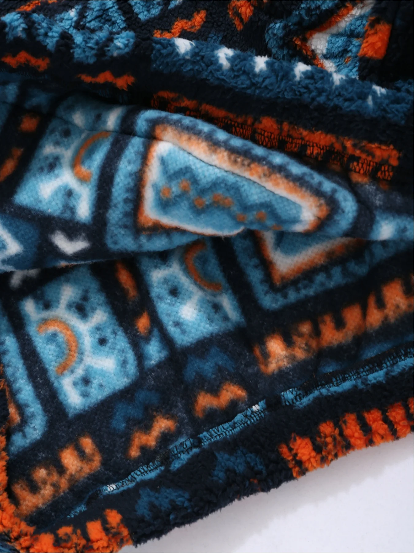 Women's Aztec national printing ultra-fine Austrian fleece hooded fashion sweater