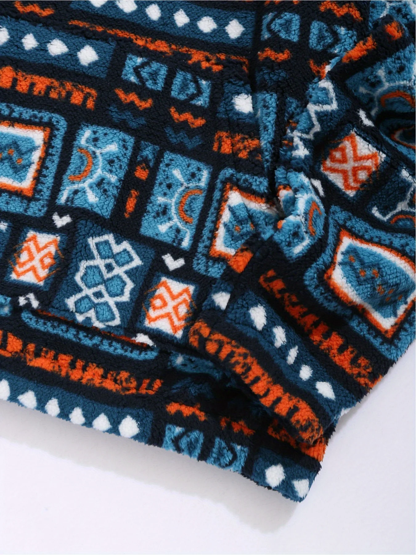 Women's Aztec national printing ultra-fine Austrian fleece hooded fashion sweater