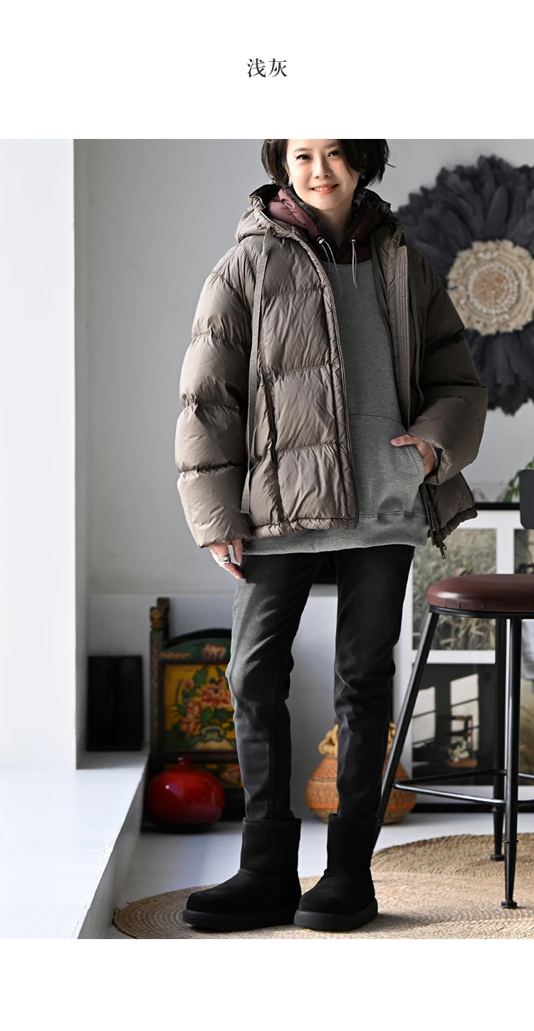 R71010 Korean Style Fashionable Versatile Fleece-Lined Loose Color-Block Drawstring Hooded Sweatshirt for Women 2026 Winter