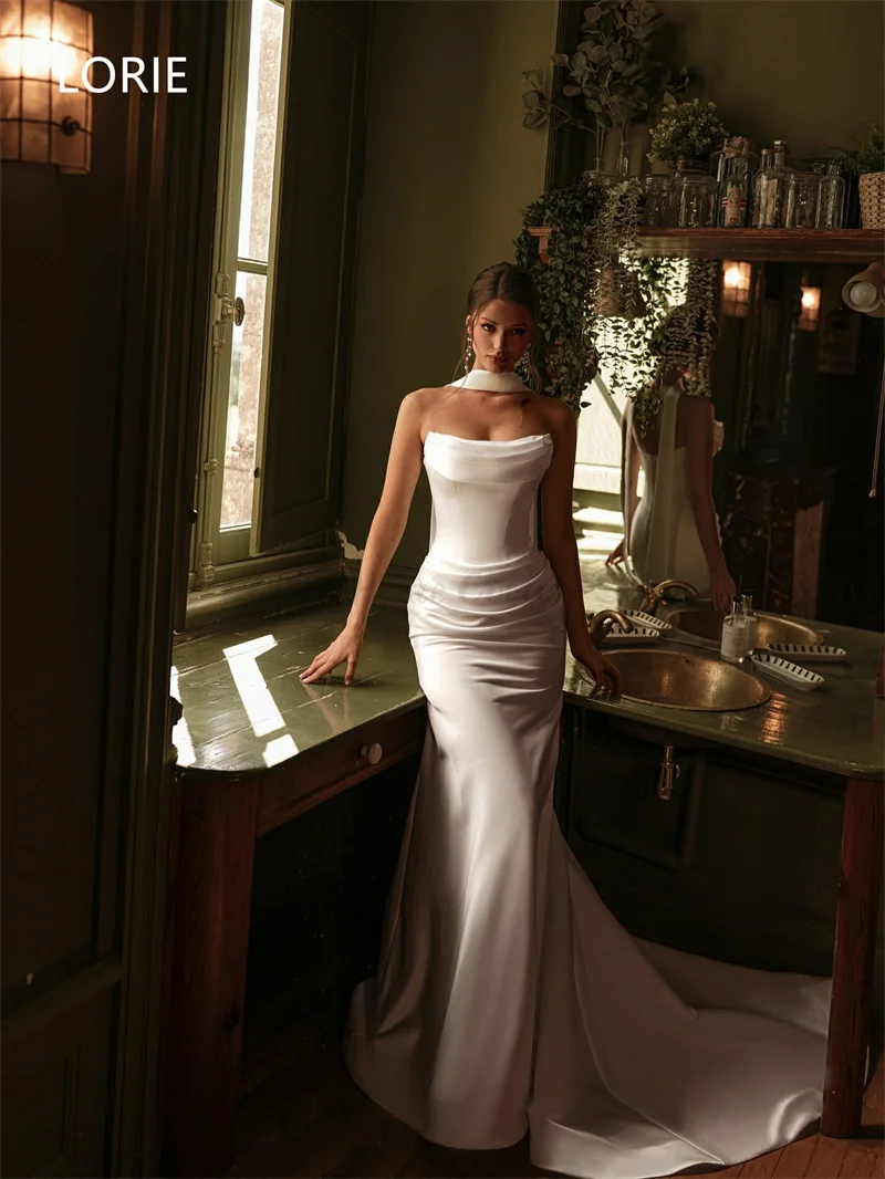 LORIE Sweetheart Mermaid Sexy Wedding Dress Sleeveless Princess Bridal Gowns Backless Wedding Gown Customized 2025