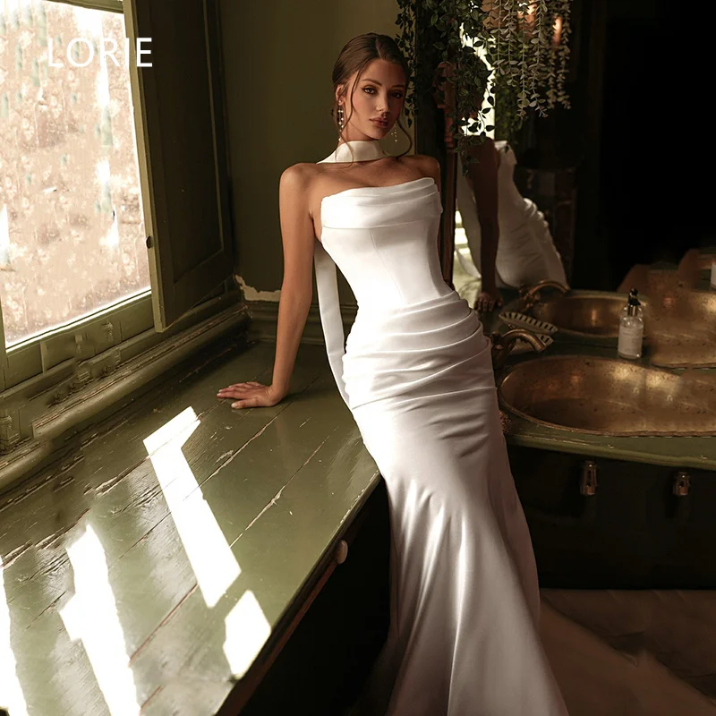 LORIE Sweetheart Mermaid Sexy Wedding Dress Sleeveless Princess Bridal Gowns Backless Wedding Gown Customized 2025