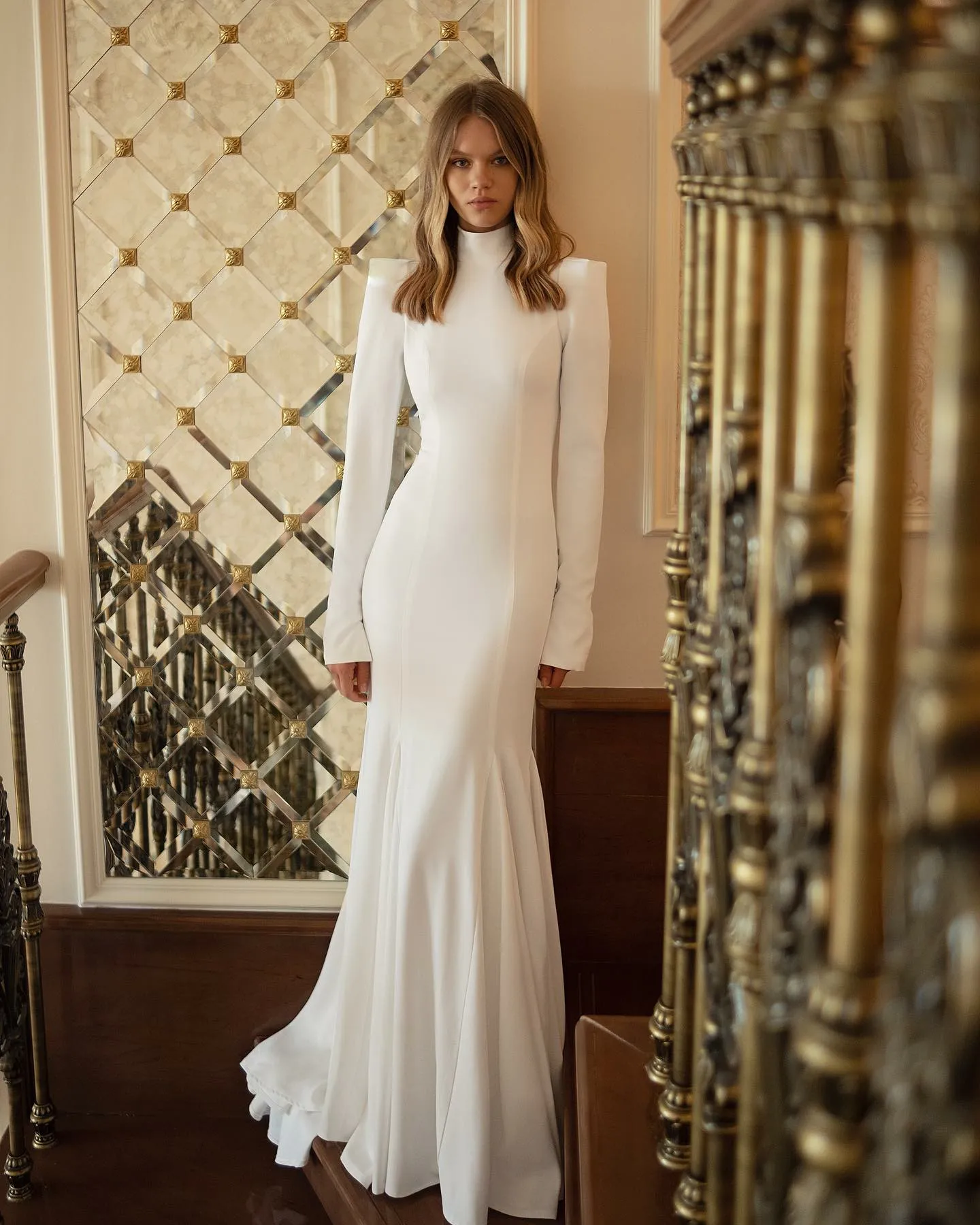 Msikoods Muslim Long Sleeves Wedding Dresses 2026 Long Sleeves Mermaid Bridal Dresses Modest Wedding Brides Gown Customized