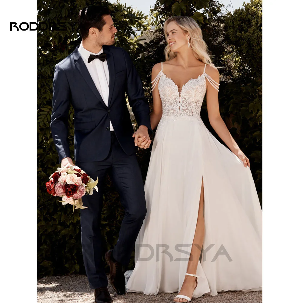 RODDRSYA Boho Wedding Dress for Women 2026 Sweetheart Beach Lace Bridal Dresses Backless Vestidos De Novia Chiffon Customized