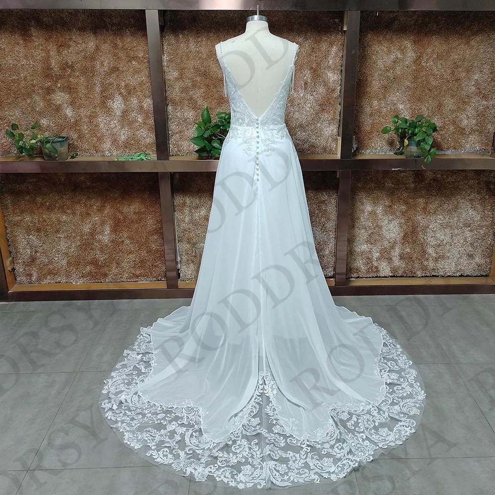 RODDRSYA Boho Wedding Dress for Women 2026 Sweetheart Beach Lace Bridal Dresses Backless Vestidos De Novia Chiffon Customized