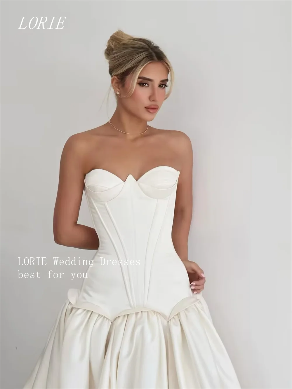 LORIE Luxury A Line Civil Wedding Dress Minimalist Sweetheart Bridal Dresses Elegant Sleeveless Wedding Gown Customized 2026