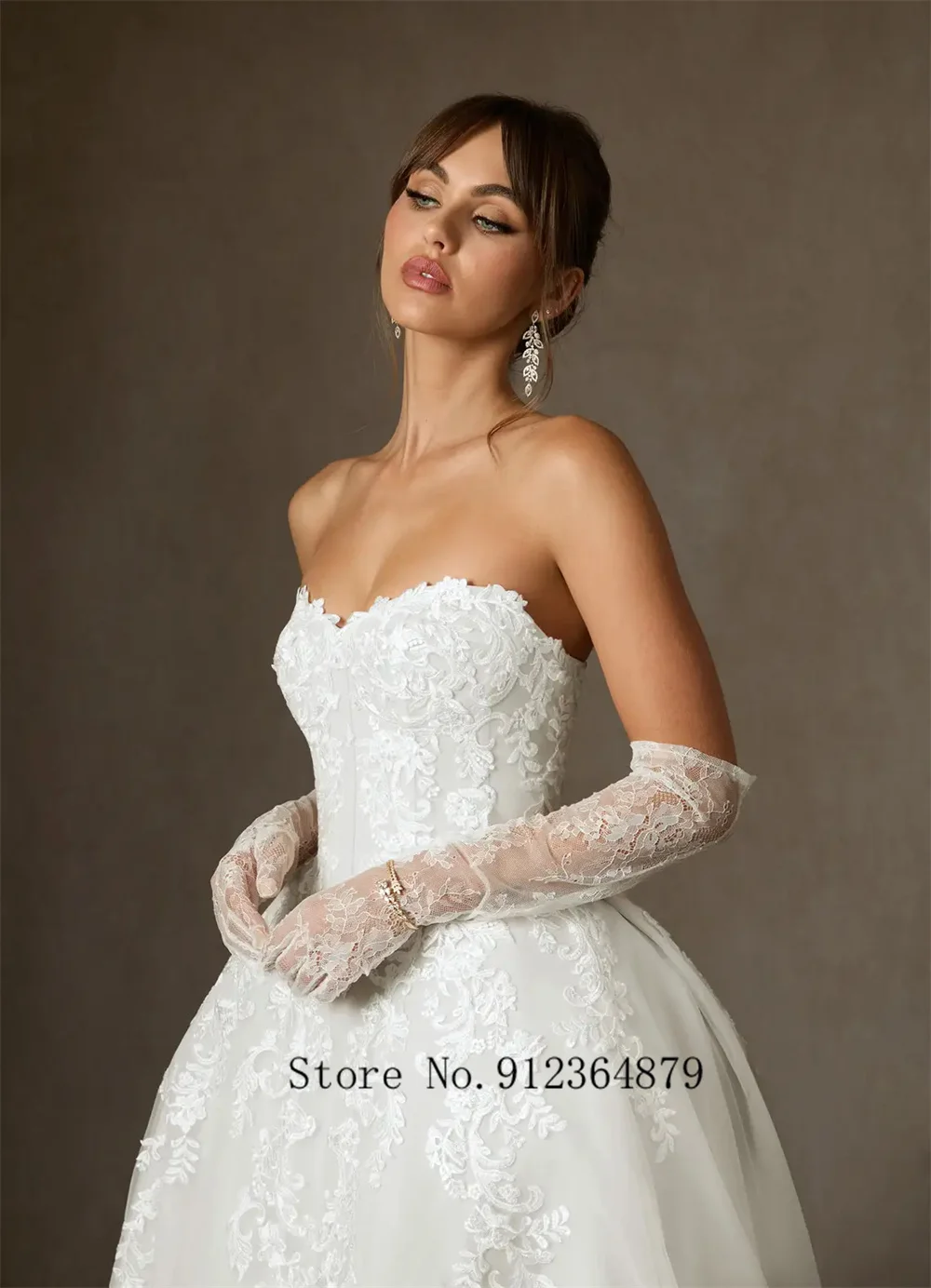 Luxurious Sweetheart 3d Flower Lace Bridal Grown A Line Wedding Dresses Custom Made 2026 Vestido De Noival No Sleeves