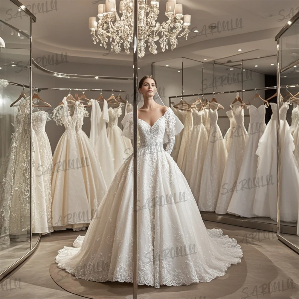 Elegant Pearls Strapless Wedding Dress Delicate Princess Women Buttons Back Bride Dresses Court Train Ball Gown Customized