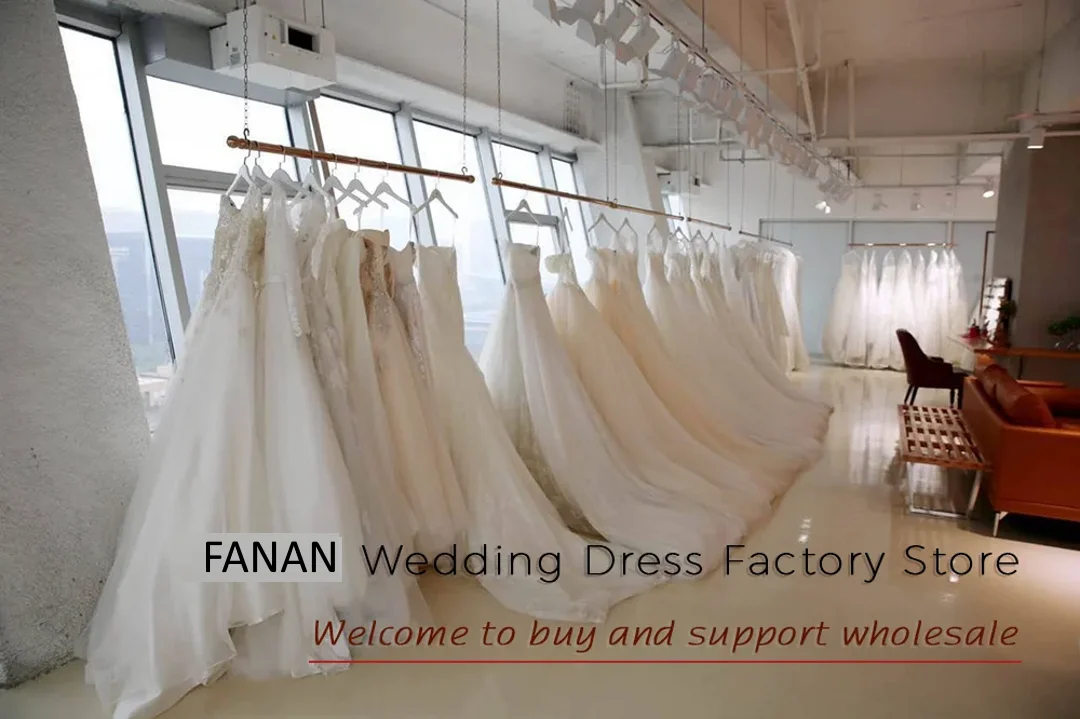 FANAN Korea O-Neck Short Sleeves Wedding Dresses 웨딩드레스 Ivory Satin Pleated Ruched Vintage Customized Bride Gowns Plus Sizell