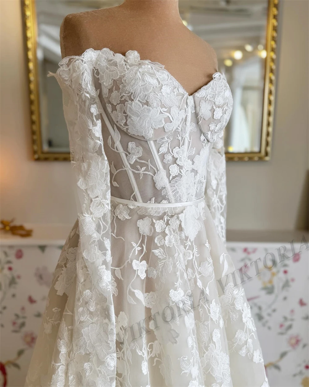 VIKTORIA Pastrol Lace Wedding Dresses For Woman Bridal A-LINE Sweetheart Corset Tulle Appliques Vestidos De Novia Custom Made
