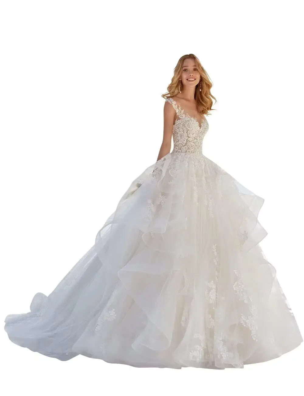 Vintage V-neckline Wedding Dress Princess Bridal Gowns Ruffles Appliques A-line Tulle Pleats Vestidos De Novia Customized