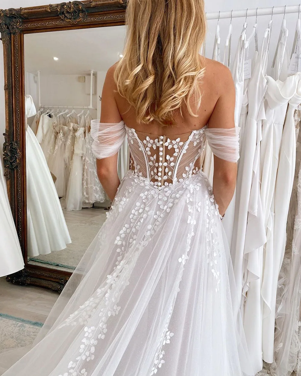 SoDigne Vintage Glitter Tulle Wedding Dresses 2024 Sweetheart Side Split A-Line Bridal Gowns Princess Bride Dress Customized