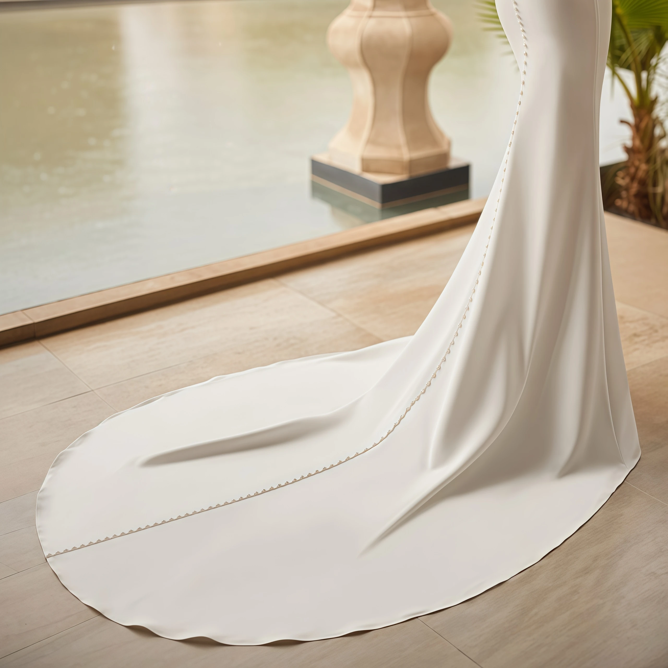 ZIBUYU Customized Satin Wedding Dress Square Neck Wide Straps Open Back Ruched Waist Sheath Bridal Gown