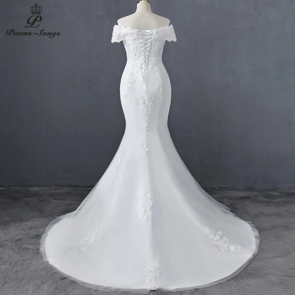 Customized Sweetheart Boat Neck Style Mermaid Wedding Dress Wedding Gowns Marriage Bride Dress Vestidos De Novia Robe De Mariee