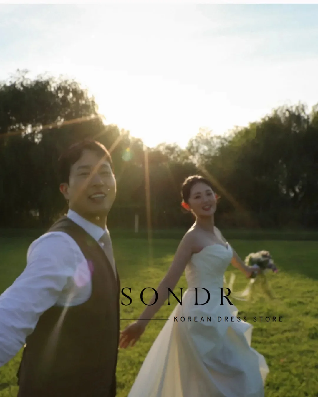Sondr Grassland Theme Korean Wedding Dresses Photo Shoot Customized Strapless Elegant Self-Wedding Gown for Bride 2026