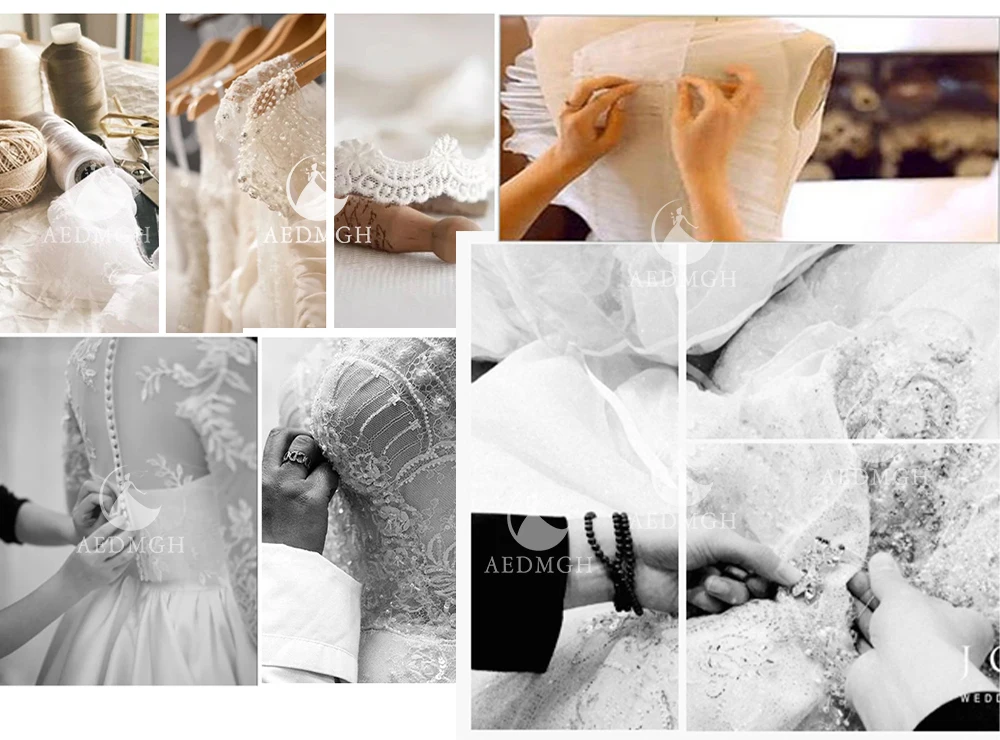 Aedmgh Mermaid Sexy Wedding Dresses Scalloped Long Sleeve Vestido De Novia Lace Embroidery 2 In 1 Chic Custom Made Bridal Gown