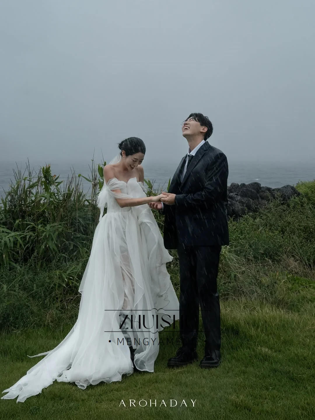 ZHUISHU Off the Shoulder Outdoor Korean Wedding Dresses Photo Shoot A Line Soft Tulle Bridal Gown Customized Self-Wedding Gown