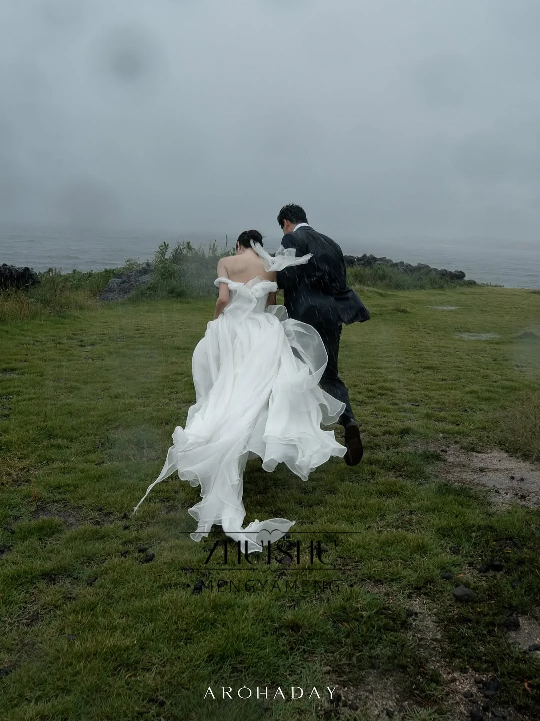ZHUISHU Off the Shoulder Outdoor Korean Wedding Dresses Photo Shoot A Line Soft Tulle Bridal Gown Customized Self-Wedding Gown