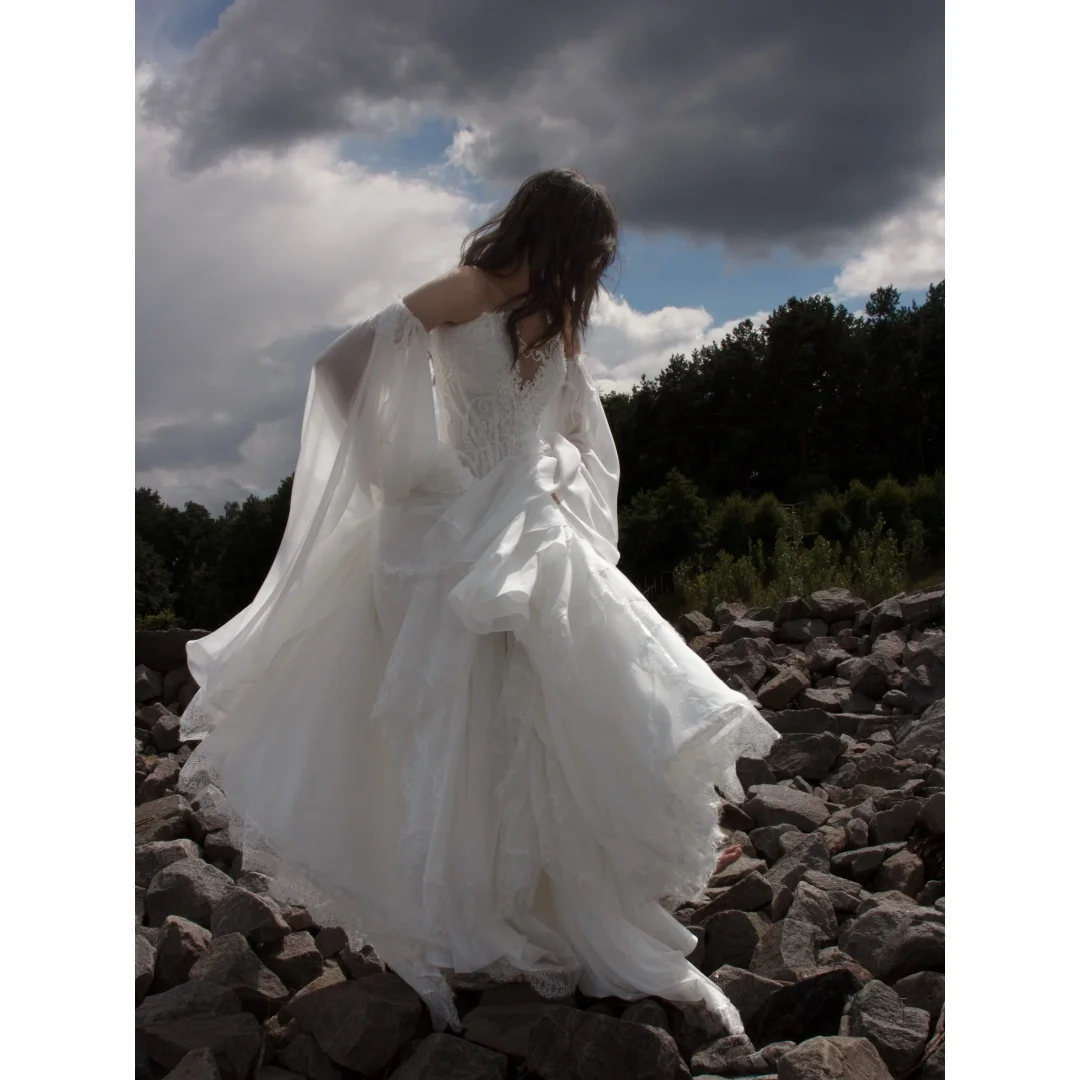 Tokyo Customized Detachable Sleeves Ball Gown Prom Dress Tiered Ruffle Lace Embroidery vestidos de noche Evening Dresses 2026