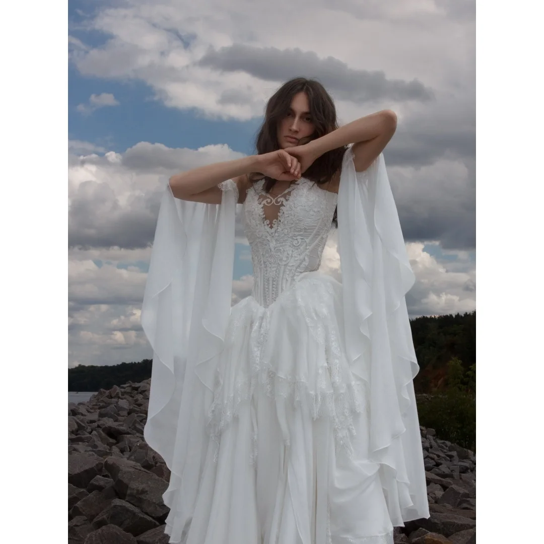 Tokyo Customized Detachable Sleeves Ball Gown Prom Dress Tiered Ruffle Lace Embroidery vestidos de noche Evening Dresses 2026