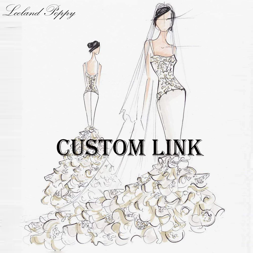 Lceland Poppy Customized Wedding Dress Custom Made Link Dress Customize Fee Extra Fee Link (Contact Us Before Buying)