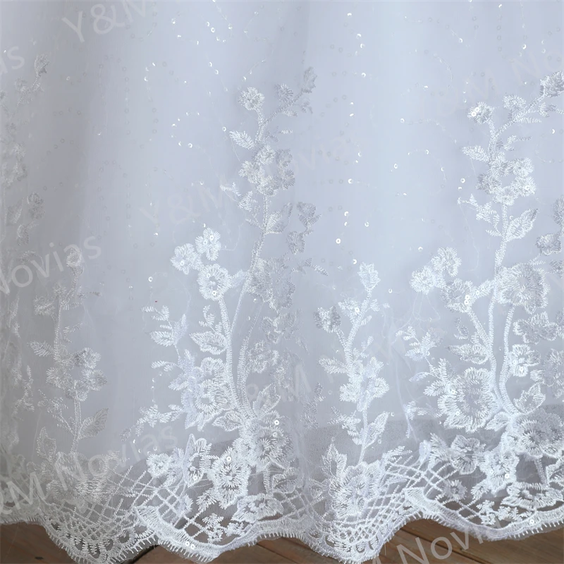 Real Video Vestidos De Novia Simple Vintage White Wedding Dress for Women With Sleeves Princesa Bridal Gown
