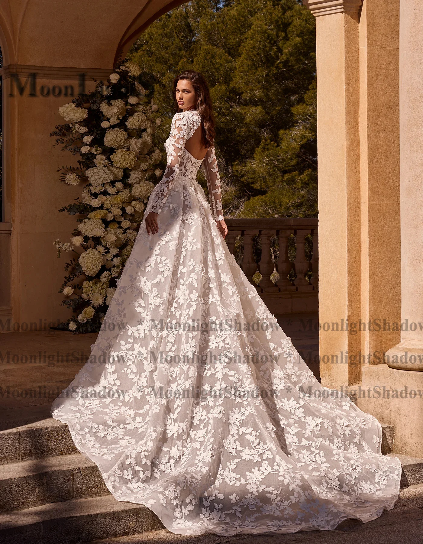 Moonlight Glamorous Sweetheart Wedding Dresses for Women Lace Appliques Front Slit Wedding Guest Gown Robe De Mariage Customized