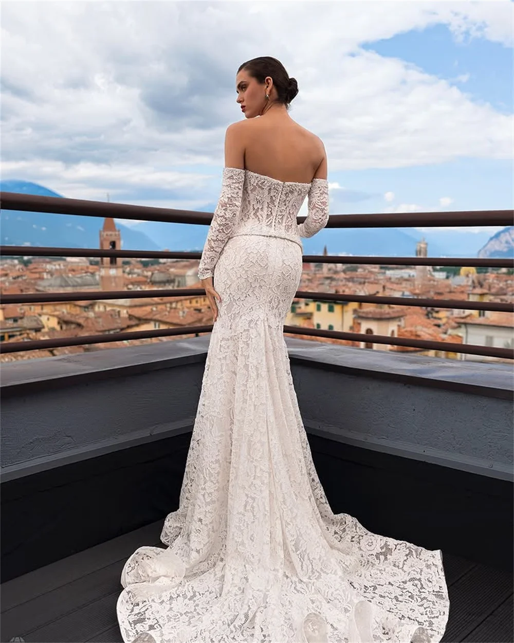 Modern Sweetheart Wedding Dress Two-Piece Set Mermaid Bridal Gown with Sweep Train For Brides свадебное платье