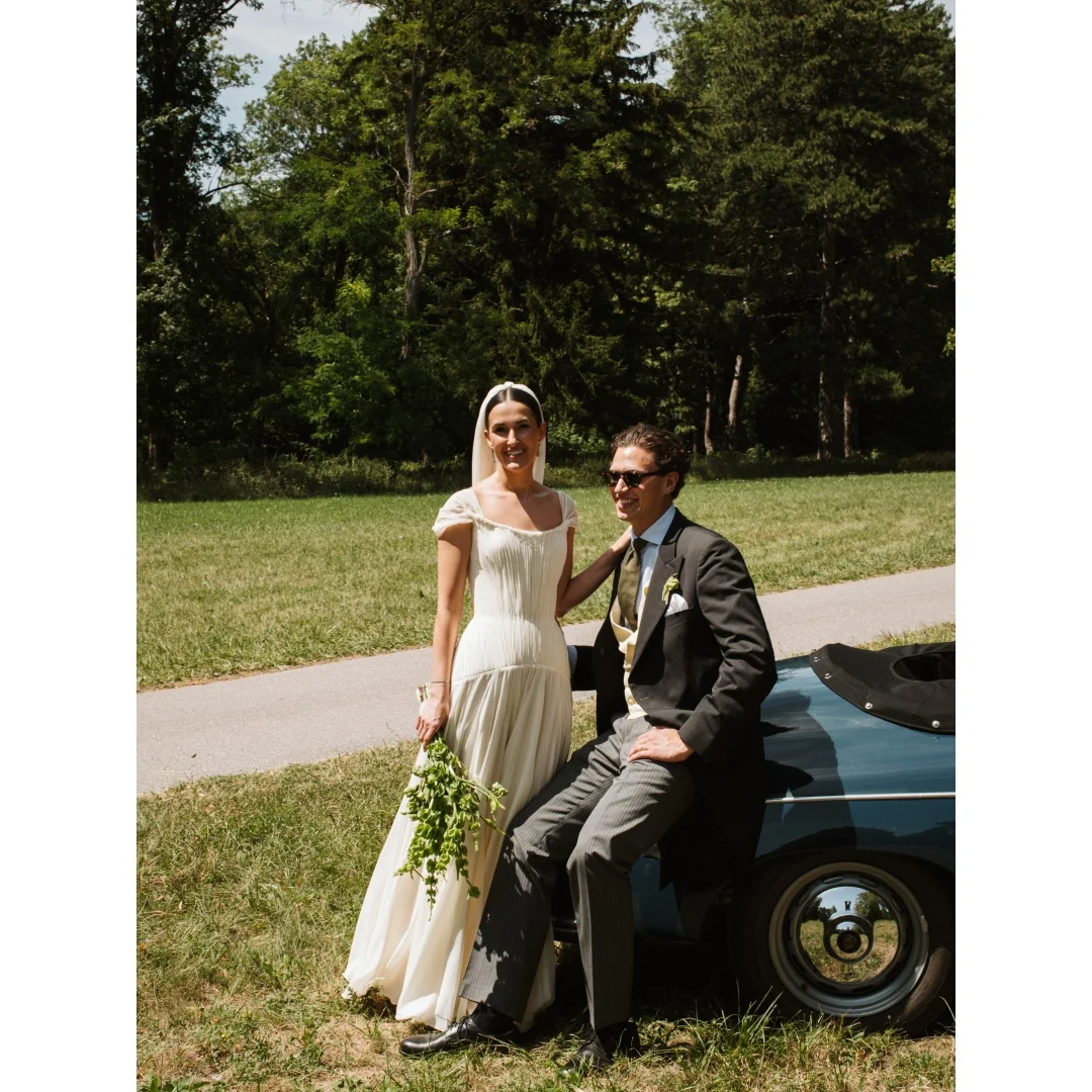 Tokyo Customized Square Collar Waist Cinching Wedding Dress Draped vestidos de noche Court Train Short Sleeve Evening Dresses