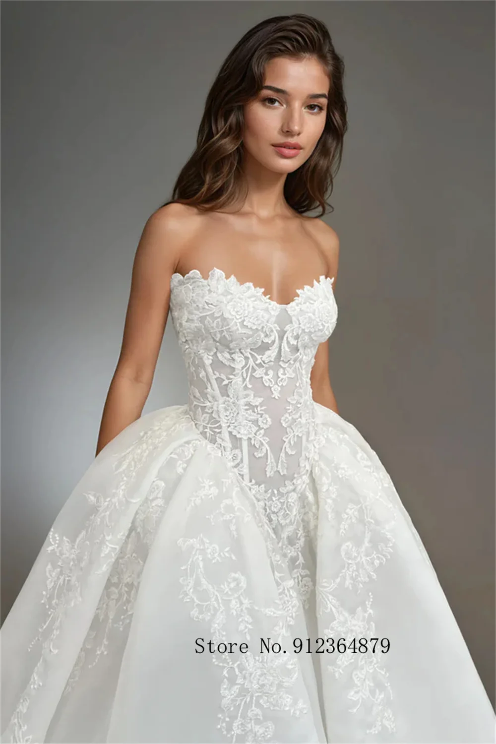 Luxurious Sweetheart Lace Applique Bridal Grown A Line Wedding Dresses Custom Made 2026 Rode De Morrie