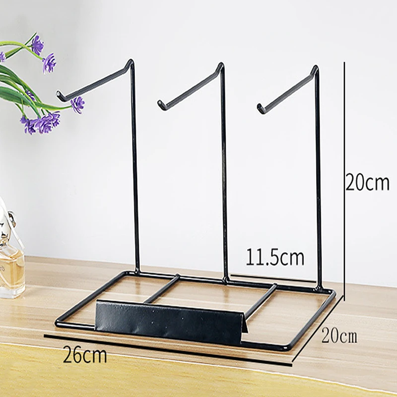 Earring Necklace Ring Jewelry Metal Display Stands White Black Organizer Holders Exhibitor Store Decor Desktop Storage Holder