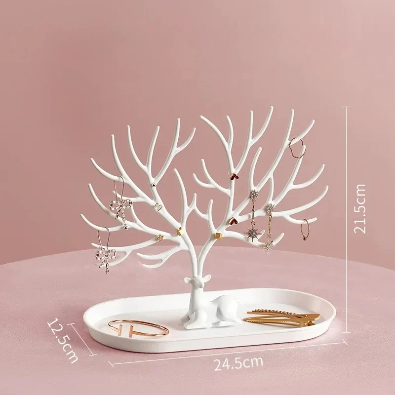 Antler Jewelry Display Stand Tray Tree Storage Racks Earrings Necklaces Rings Jewelry Boxes Case Desktop Organizer Make Up Decor