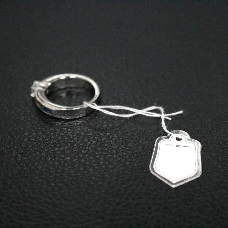 Jewelry Labels Business Cards 100Pcs/lot Price Tags Diy Tie String Jewelry Display Label Gold and Silver Small Tag