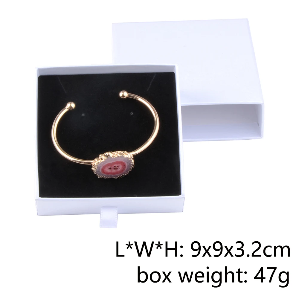 Chanfar 10pcs/Lot Cardboard Sliding Drawer Ring Necklace Jewelry Gift Packaging Box With Ribbon Rope Black Kraft Cotton Filled