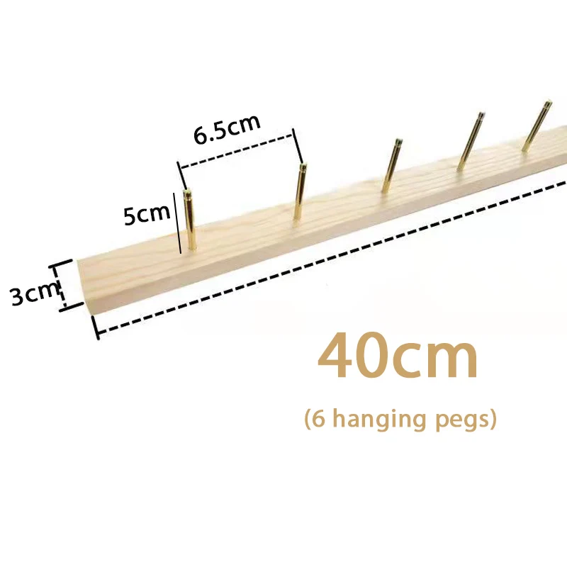Jewelry Wood Wall Hanger Display Stand Gold Silver Hook Up Earring Necklace Organizer Storage Holder Shop Wall-mounted Decor