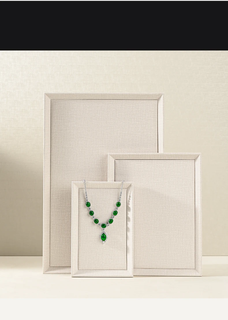 Oirlv Beige/Grey Jewelry Display Trays Linen/Velvet-Lined – Ideal for Showcasing Necklaces/Bracelets To Retail Jeweler or Home