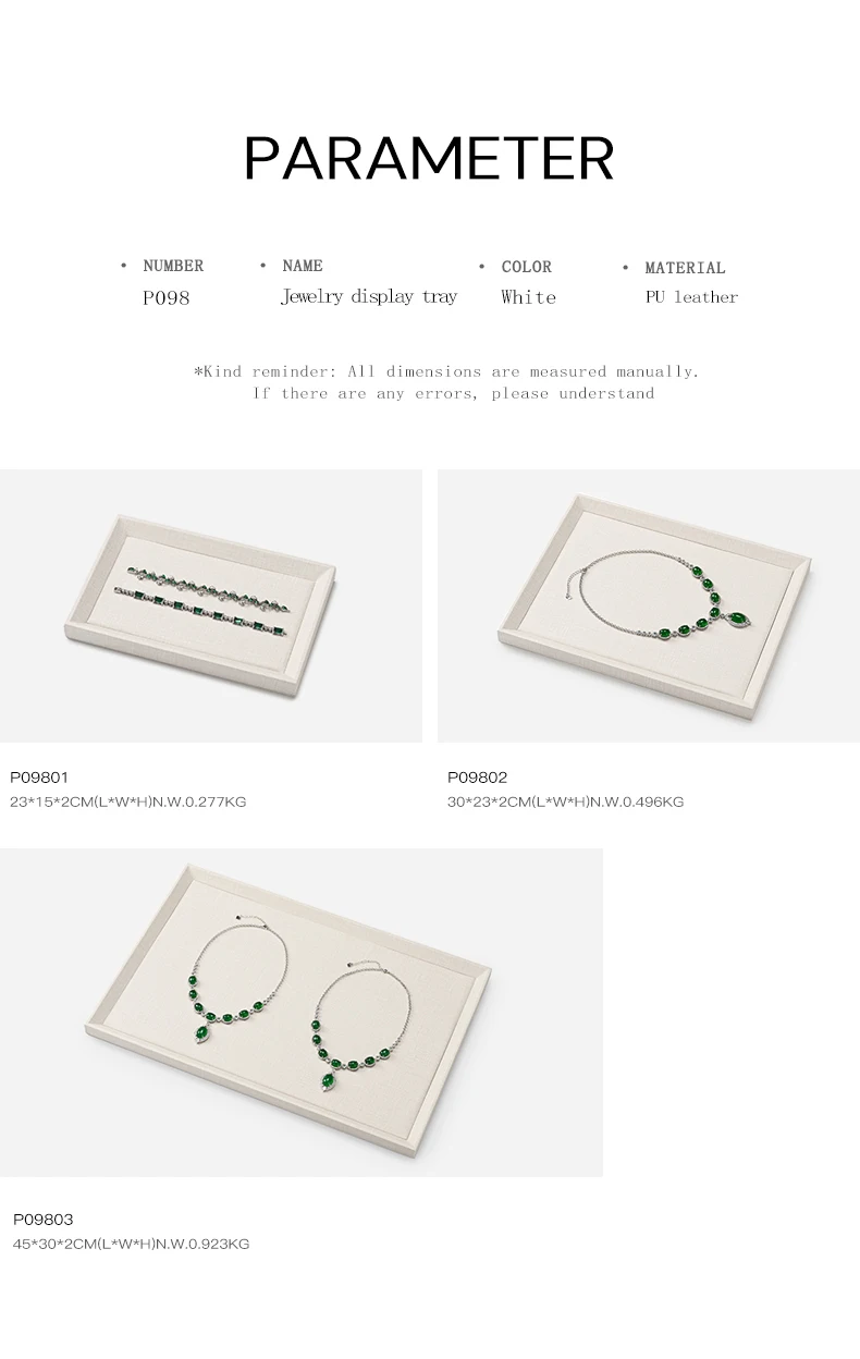 Oirlv Beige/Grey Jewelry Display Trays Linen/Velvet-Lined – Ideal for Showcasing Necklaces/Bracelets To Retail Jeweler or Home