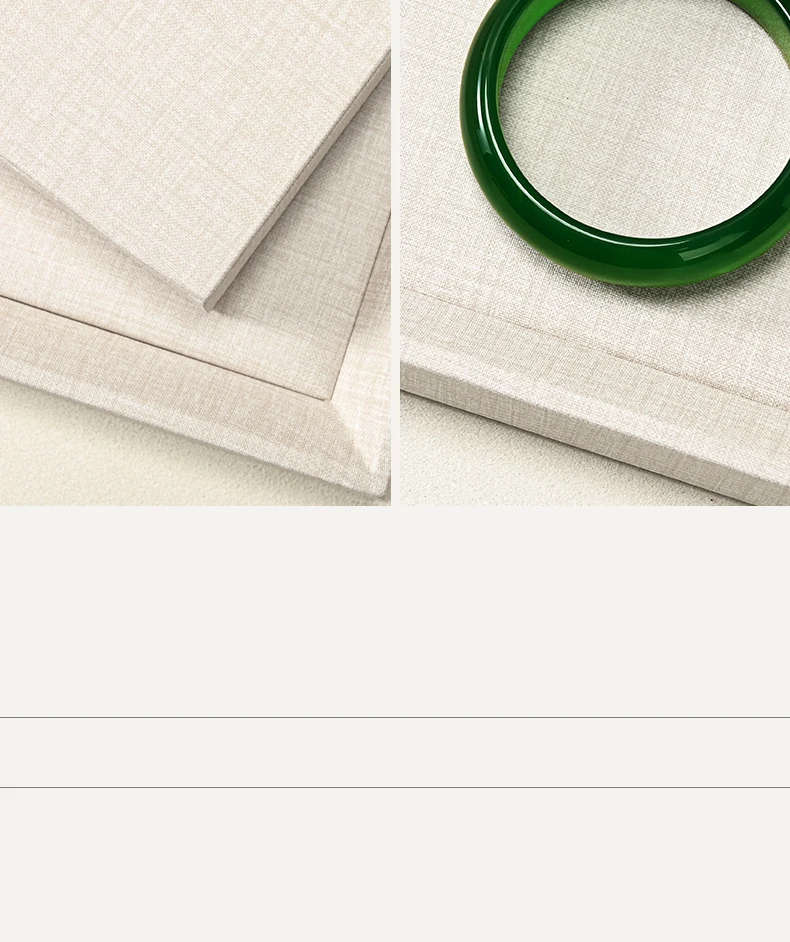 Oirlv Beige/Grey Jewelry Display Trays Linen/Velvet-Lined – Ideal for Showcasing Necklaces/Bracelets To Retail Jeweler or Home